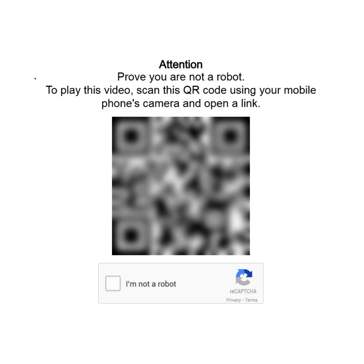 Fake CAPTCHA asking user to scan a QR code to verify they are not a robot.