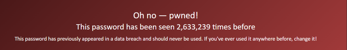 The image displays a screenshot of a password (1234) exposed over two million times.